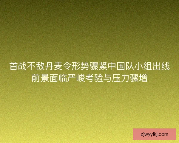 首战不敌丹麦令形势骤紧中国队小组出线前景面临严峻考验与压力骤增